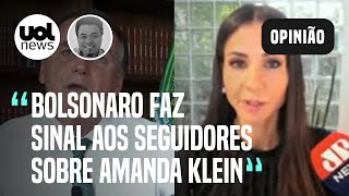 Bolsonaro faz sinal para seguidores ao responder jornalista Amanda Klein na Jovem Pan  Sakamoto [upl. by Jahdal718]