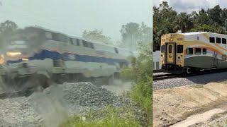 Railfanning Amtrak and SunRail on Deland station opening day ft 164 81224 [upl. by Drexler320]