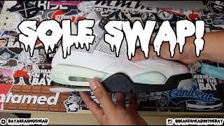 Sole Swap Series  Episode 6 1999 Air Jordan White Cement 4 Sole Swap Time Lapse [upl. by Oalsinatse]