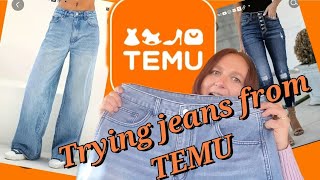 Trying JEANS from TEMU try on haul [upl. by Wind]