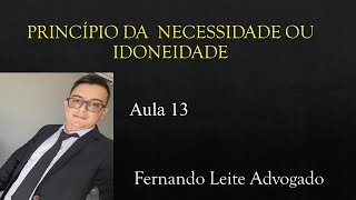 Princípio da Necessidade ou Idoneidade  Direito Penal Parte Geral  aula 13 [upl. by Eboh]