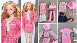 Barbie elbise yapımı  barbie winter clothes  barbie kıyafet nasıl yapılır  5 dakikada hallet [upl. by Siberson]