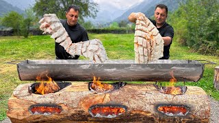 Cooking Atlantic Salmon in the Wilderness Village This is an incredibly delicious fish [upl. by Yeltnarb]