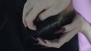 ASMR Hair Parting Relaxing Scalp Check Head Scratch Massage For Sleep Better [upl. by Hesther]