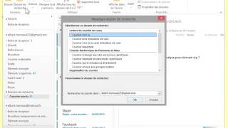 23 Créer un dossier de recherche outlook 2013 outlook 2013 [upl. by Ydac]