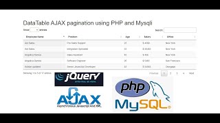 DataTable AJAX pagination using PHP and Mysqli [upl. by Natam]