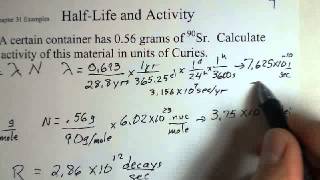 Radioactivity Activity and HalfLife Calculation [upl. by Hospers302]