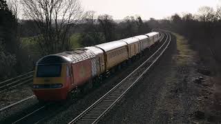 EMR And Xc Passenger Network Rail HST 153 DB Class 66 At Duffield And Milford Tunnel 01022024 [upl. by Hannavahs]