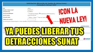 Ya puedes presentar tu solicitud de LIBERACIÓN DE DETRACCIONES para MYPES de acuerdo a la Ley 31903 [upl. by Marta709]