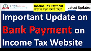 Important Update on Income Tax Portal Bank Payment Update itr news itrrefund income exam [upl. by Trebmal]