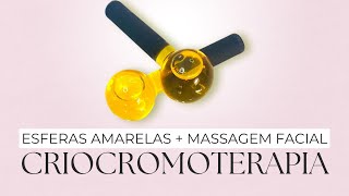 Clareamento de Manchas Cicatrização da Acne  Esferas de criocromoterapia amarela [upl. by Eilis918]