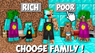 Which FAMILY SHOULD I CHOOSE POOR OR RICH in Minecraft  DIAMOND VS DIRT [upl. by Euqina]