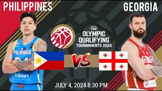 GILAS PILIPINAS vs GEORGIA  FIBA Mens Olympic Qualifying Tournament 2024  LIVE Score [upl. by Mert]