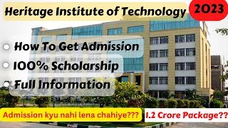 Heritage Institute of Technology College Admission Fee  Placements  Cutoff  WBJEE 2023 Exam Date [upl. by Adnilre]