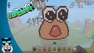 POU Pixel art Minecraft Tutorial  Como hacer pixel art de POU en Minecraft [upl. by Brotherson]