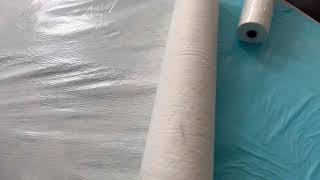 China made white felt paint backing cover fleece stairs anti slip felt roll linoleum floor [upl. by Annoyik]