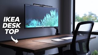 My DIY Custom Wood Stained IKEA Standing Desk [upl. by Eelitan]