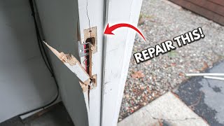 How To Replace And Repair Broken Door Jamb Kicked In Or Damaged  DIY Step By Step Tutorial Easy FIX [upl. by Viola]