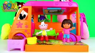 DORA THE EXPLORER Vamonos Vacation Van Playset Fisher Price Toy Review Family Video [upl. by Nwahsuq]