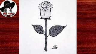 How To Draw A Rose Step By Step  Very Easy Rose Drawing [upl. by Sagerman576]