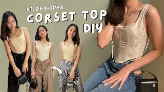 DIY CORSET TUTORIAL  Free Pattern ft Phalopha  Jeans Pants and Bags  Villamor Twins [upl. by Illyes]