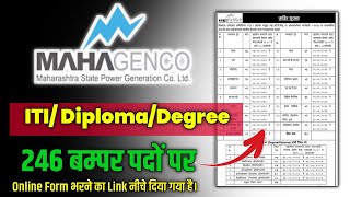 246 पदों पर भर्ती आयी  MAHAGENCO Recruitment 2024  Mahagenco Vacancy 2024  Mahagenco apprentice [upl. by Novej87]