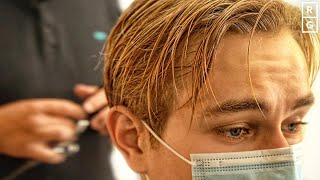 Young Leonardo DiCaprio Inspired Haircut 90s Mens Hairstyle [upl. by Robinett]