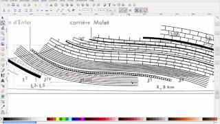 Dessin technique avec inkscape  coupe géologique [upl. by Anitniuq]