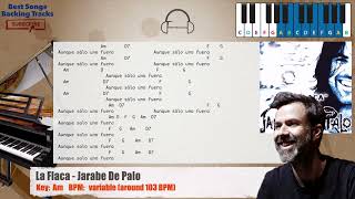 🎹 La Flaca  Jarabe De Palo Piano Backing Track with chords and lyrics [upl. by Nlyak]