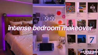 extreme bedroom MAKEOVER  tour new bed decor LOTS of unboxing  more 2023 [upl. by Anit]