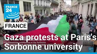 Paris police clear Gaza protesters at Sorbonne university • FRANCE 24 English [upl. by Enibas]