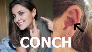 CONCH PIERCING  my experience amp aftercare [upl. by Eliam252]