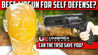 How Destructive is the Umarex TR50 50 Cal Revolver SelfDefense Revolver Test on a Ballistic Head [upl. by Farrand816]