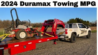 How many MPG does the new 2024 Silverado L5P Duramax get towing a heavy gooseneck trailer [upl. by Assiralk]