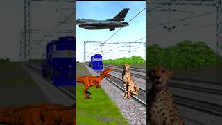 Stupid tiger try to stop the train shorts dinosaur tiger [upl. by Nepsa]