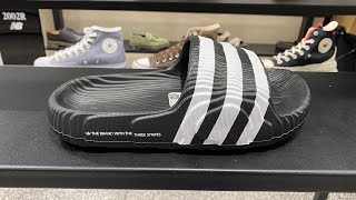 Adidas adilette 22 Slides Core BlackCore BlackCloud White  Style Code IF3670 [upl. by Ahteres]