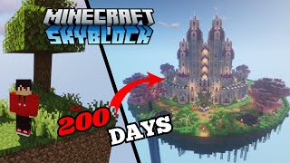 I Survived 200 Days in Minecraft Skyblock minecraft [upl. by Nayab]