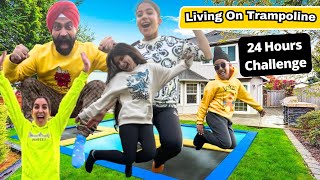 Living On Trampoline  24 Hours Challenge  Ramneek Singh 1313  RS 1313 VLOGS [upl. by Kemme]