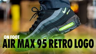 ON FOOT Nike Air Max 95 Retro Logo Black Volt Schopes 4K CV1635 002 [upl. by Veats]