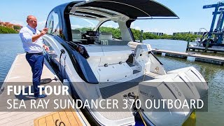 Full Tour  Sea Ray Sundancer 370 Outboard  Walkthrough [upl. by Davidde]