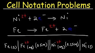 Cell Notation Practice Problems Voltaic Cells  Electrochemistry [upl. by Nawyt]