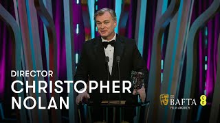 Christopher Nolan wins Director for Oppenheimer  EE BAFTA Film Awards 2024 [upl. by Eevets194]