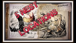 Ark Valguero  FIVE Deinonychus Nest Locations [upl. by Yelnahs55]