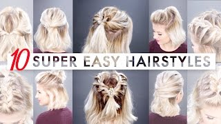 10 Easy Half Up hairstyles for SHORT HAIR Tutorial  Milabu [upl. by Shaw]