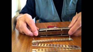 Cleaning Chromatic Harmonica  disassembly [upl. by Eylloh]