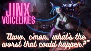 Jinx Voice Lines English Subtitled  League of Legends [upl. by Einahc802]