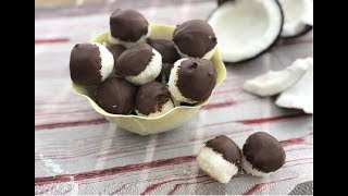 Dolcetti al cocco e cioccolato RICETTA SEMPLICISSIMA PRONTI IN soli 3 MINUTI [upl. by Nylecsoj716]