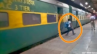 चलती ट्रेन से गिरा युवक  Foolish Act Ever  BGP GARIB RATH EXP  NAVKIRAN GZB WAP7 [upl. by Halie763]