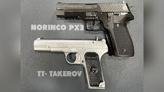 China Made Norinco TT Takerov vs Px3 30 Bore Pistols Review [upl. by Irej714]