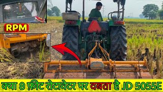 55HP के ट्रेक्टर पर चला दिया 8 Feet Rotavator rotavator johndeere [upl. by Pare]